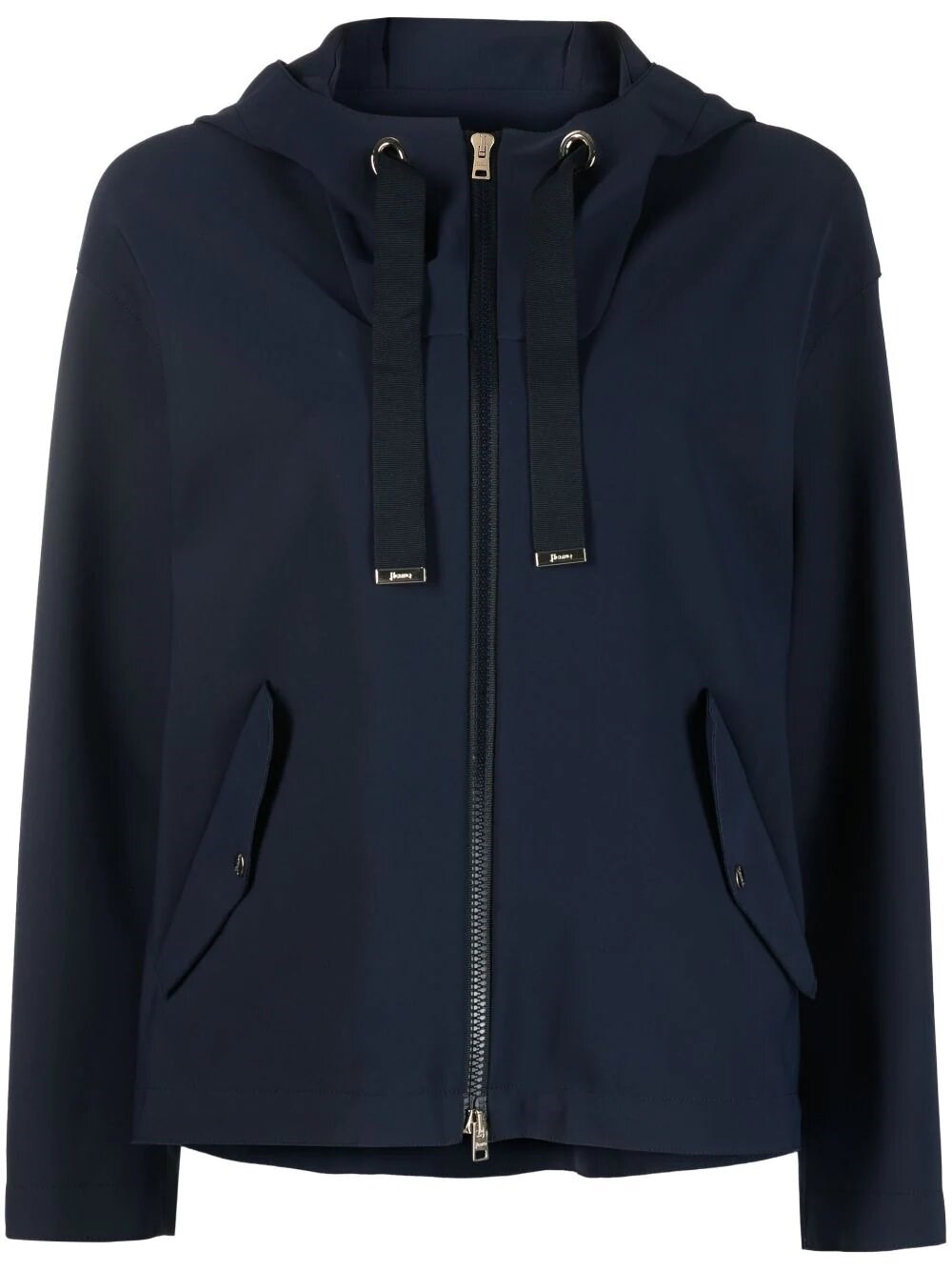 Herno Scuba Hooded Cape In Blue