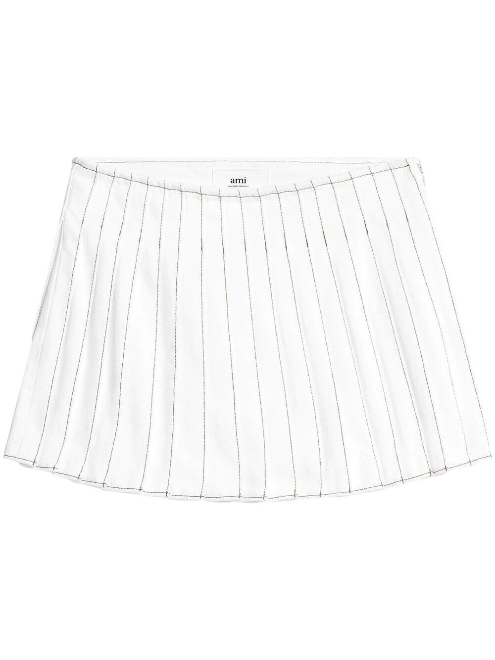 Ami Alexandre Mattiussi Pleated Skirt In Bianco