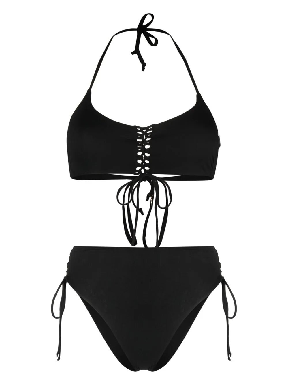 Fisico Laced Bikini Set In Black