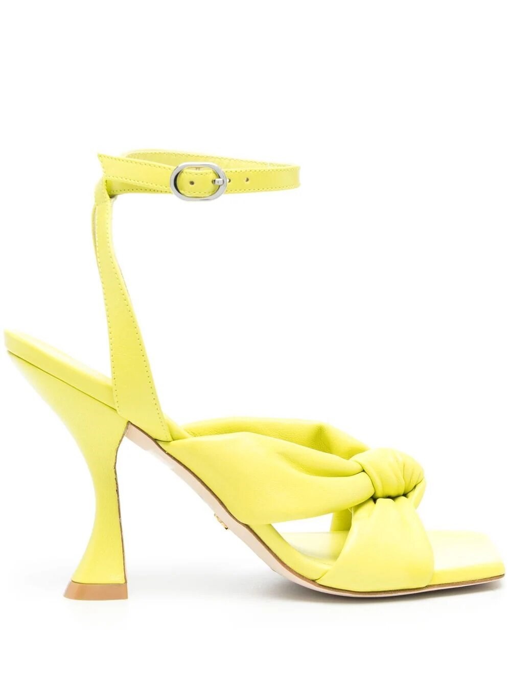 Stuart Weitzman 'knotted Ankle Strap Leather Sandals' In Green