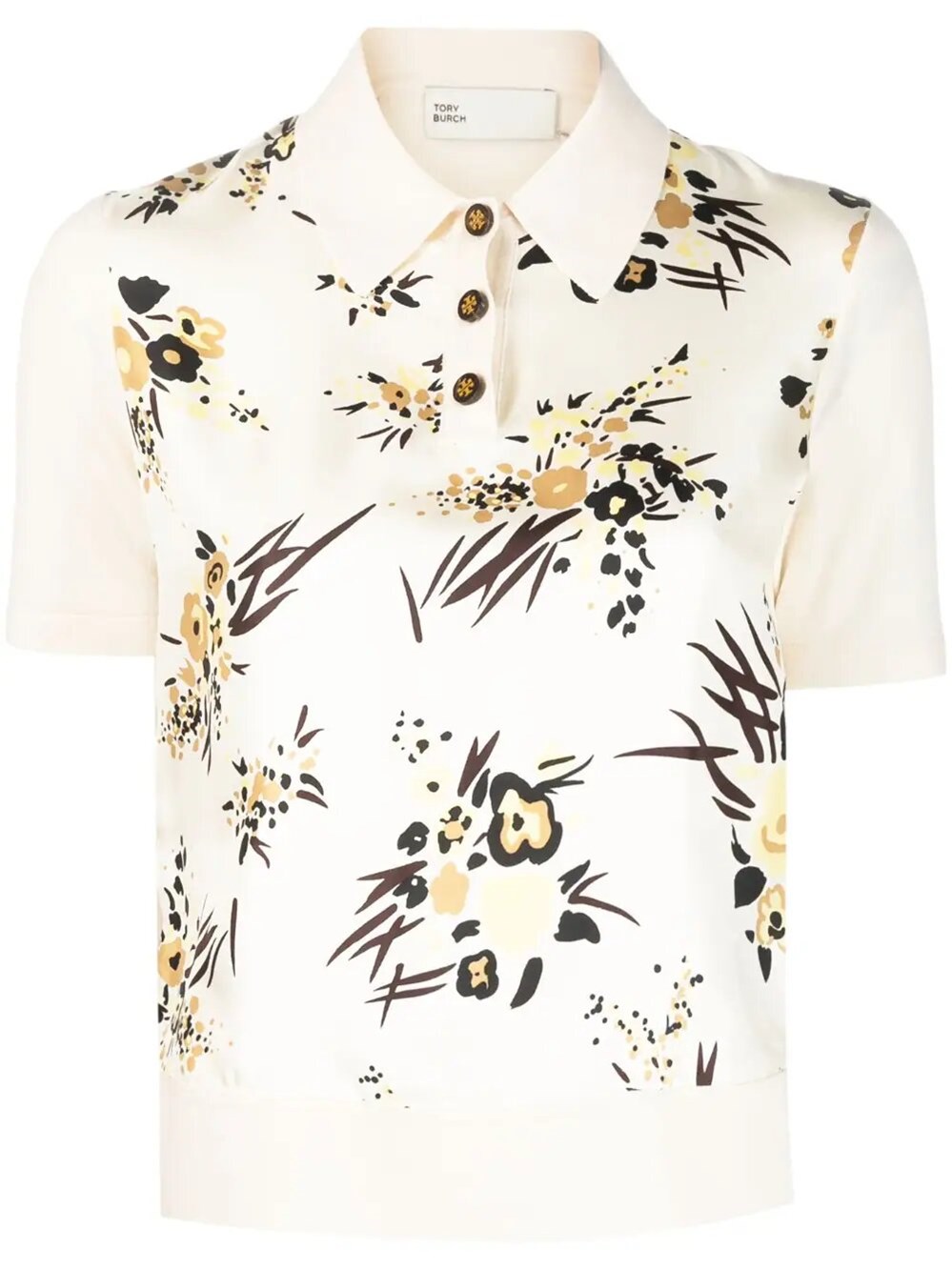 Tory Burch Silk-front Polo In White