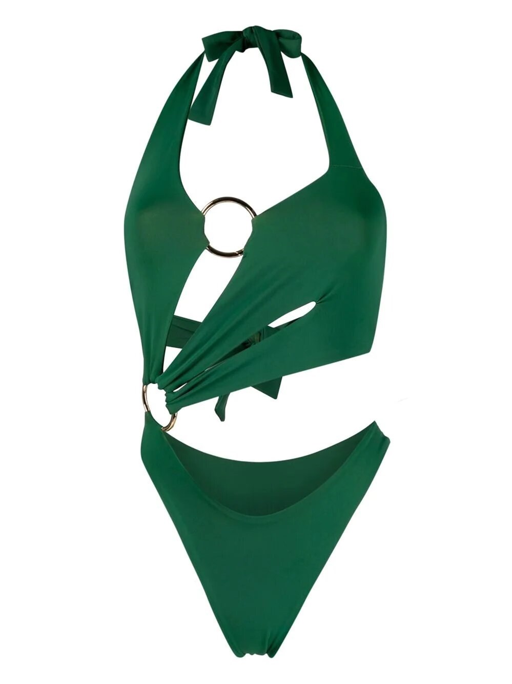 Louisa Ballou Sex Wax Cutout Recycled-fibre Swimsuit In Verde
