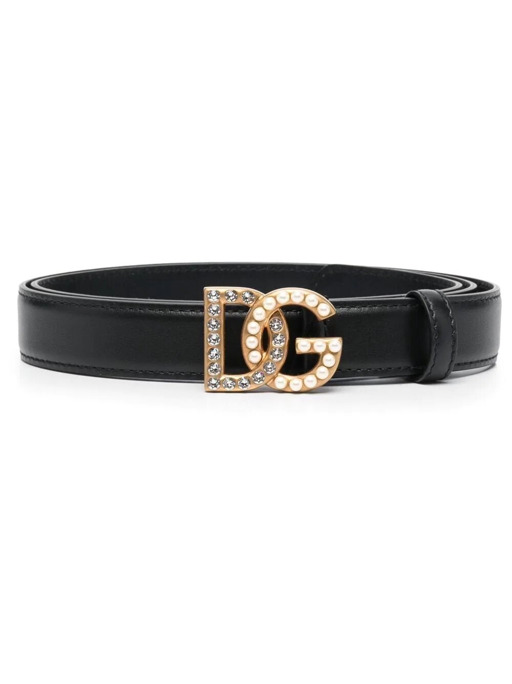 Dolce & Gabbana Dg Strass Belt In Black  