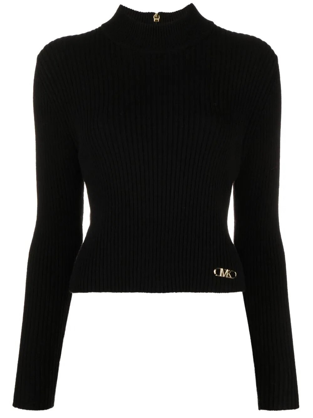 Shop Michael Kors Crop Sweater In Black  