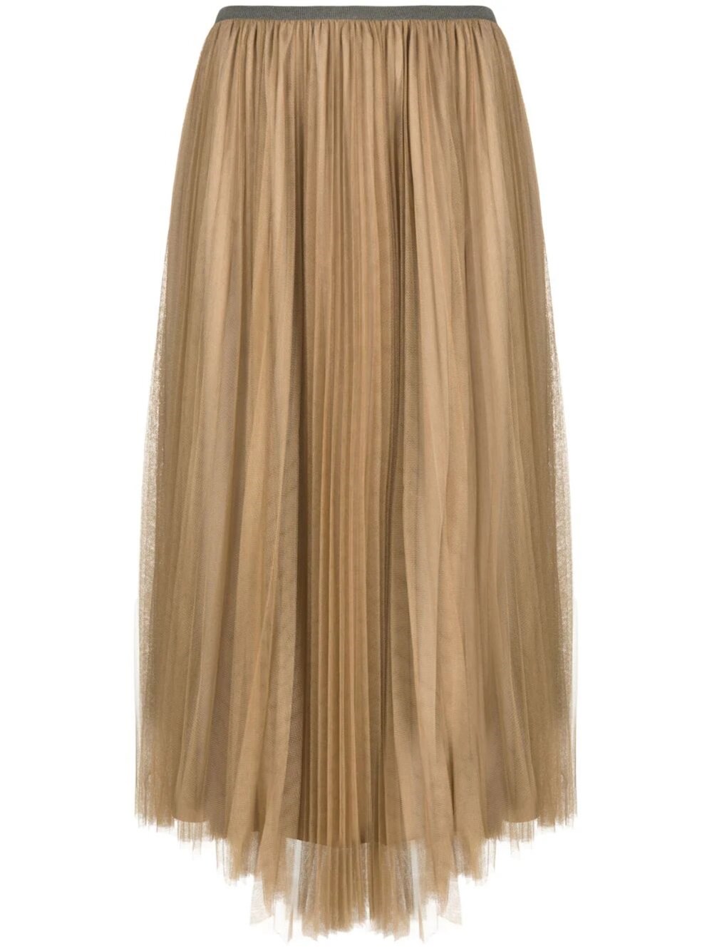 Shop Fabiana Filippi Pleated Skirt In Gold