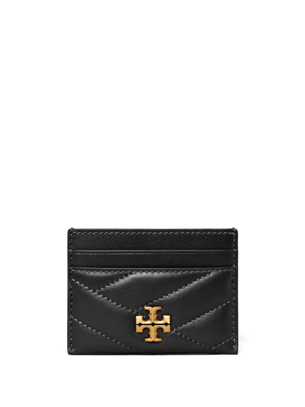 Tory Burch Kira Chevron Leather Card Case Black