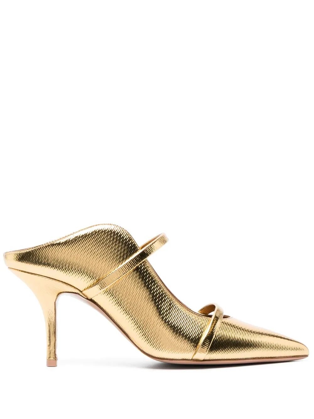 Malone Souliers Maureen 70mm Leather Mules In Gold