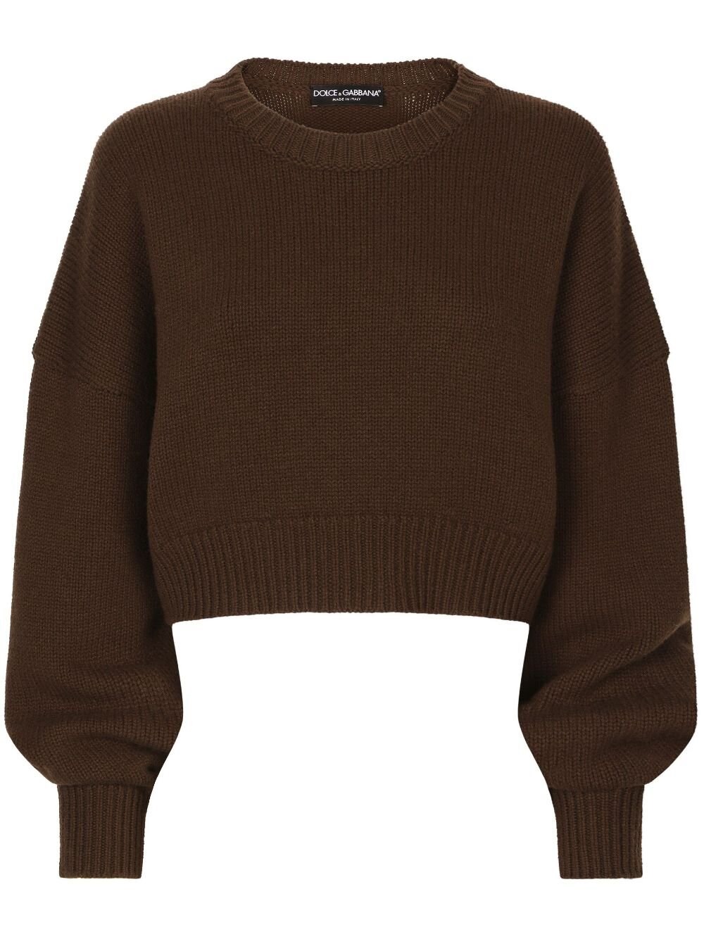 Dolce & Gabbana Crop Sweater In Brown