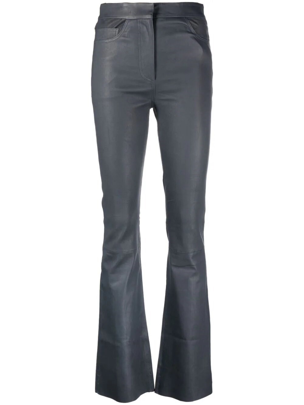Shop Remain Sretch Leather Pants In Gray