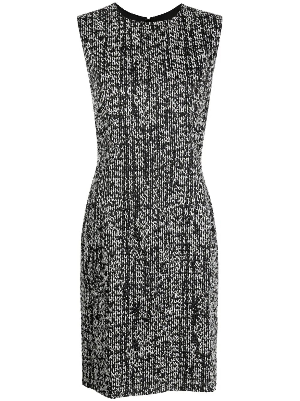 Lanvin Sleeveless Tweed Midi Dress In Black