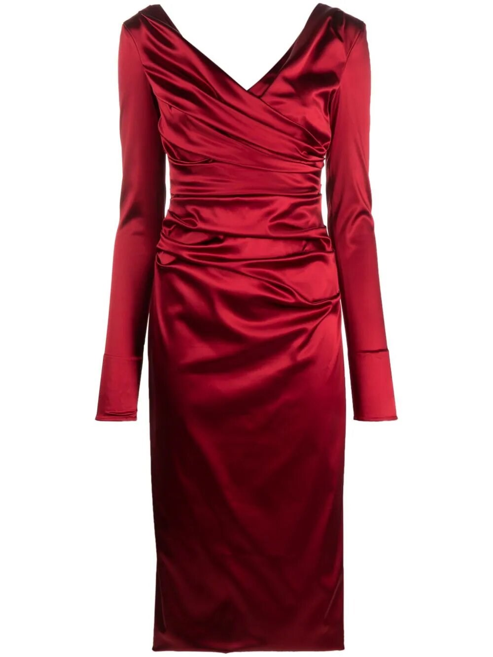 Dolce & Gabbana Woman Midi Dress Red Size 6 Acetate, Polyamide, Elastane In Red