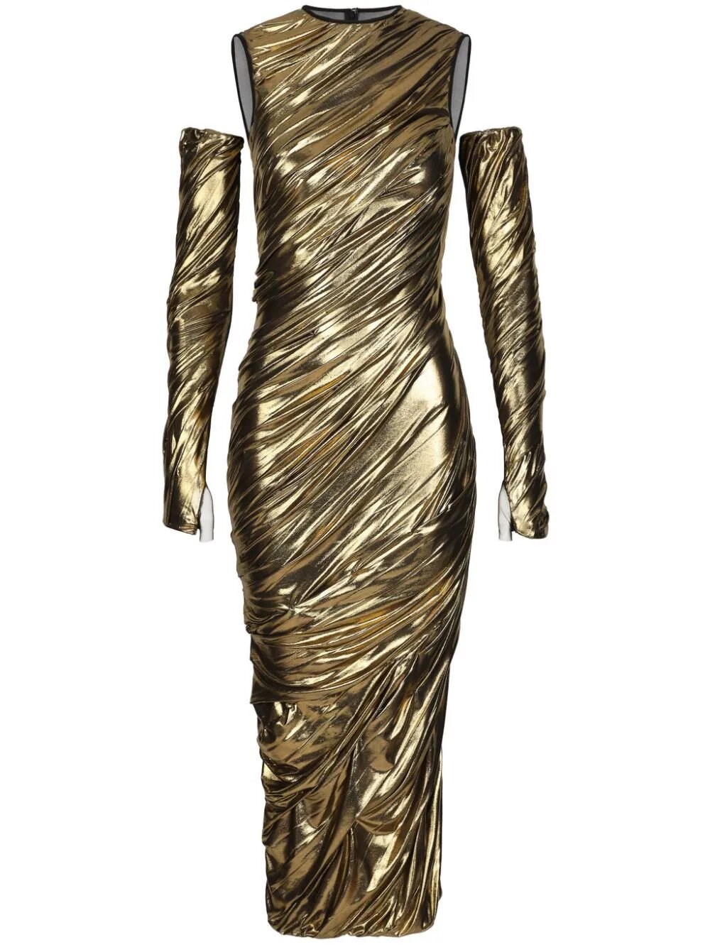 Dolce & Gabbana Drape Dress In Gold