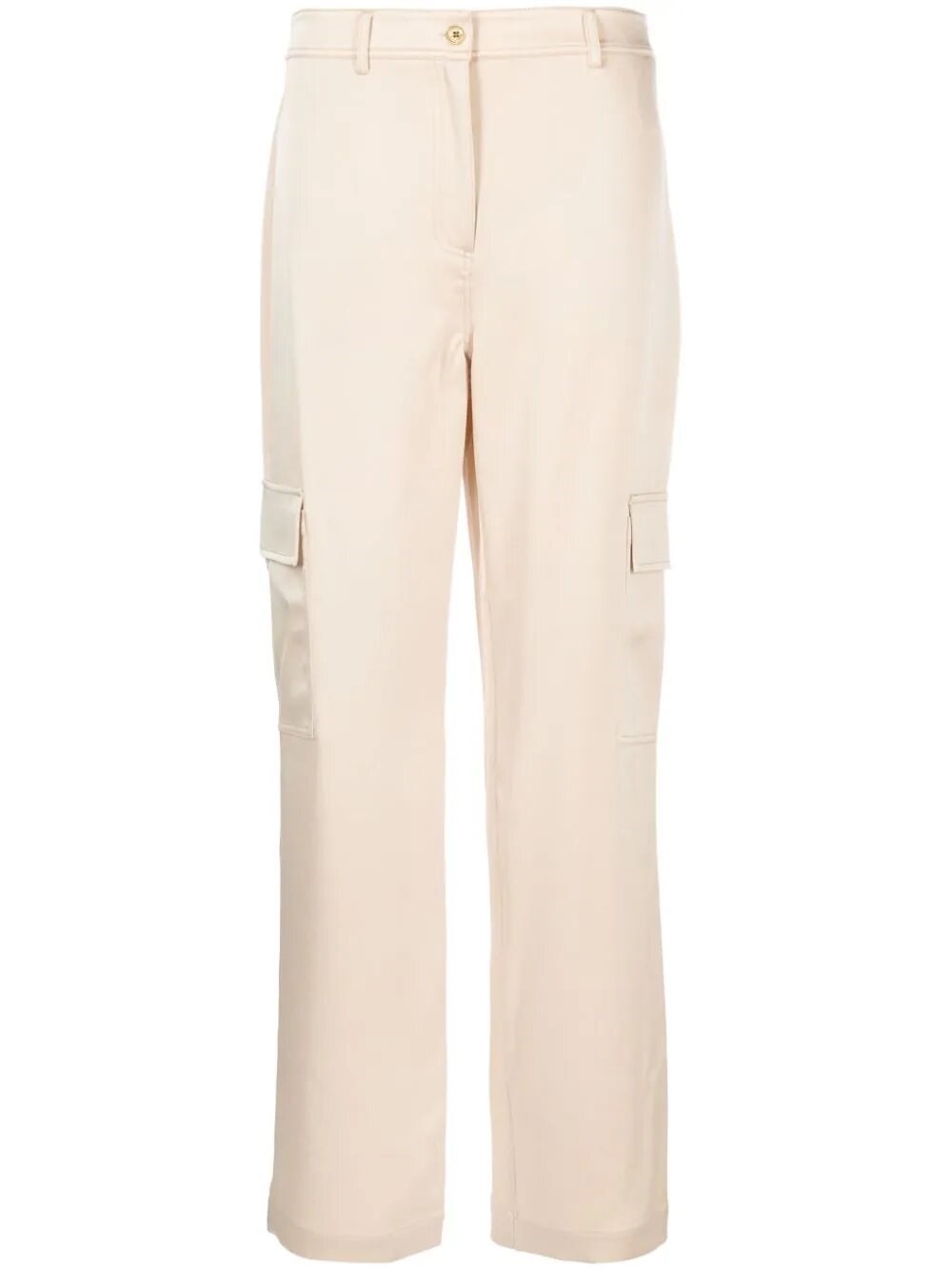 Michael Kors Straight-leg Satin-finish Trousers In White
