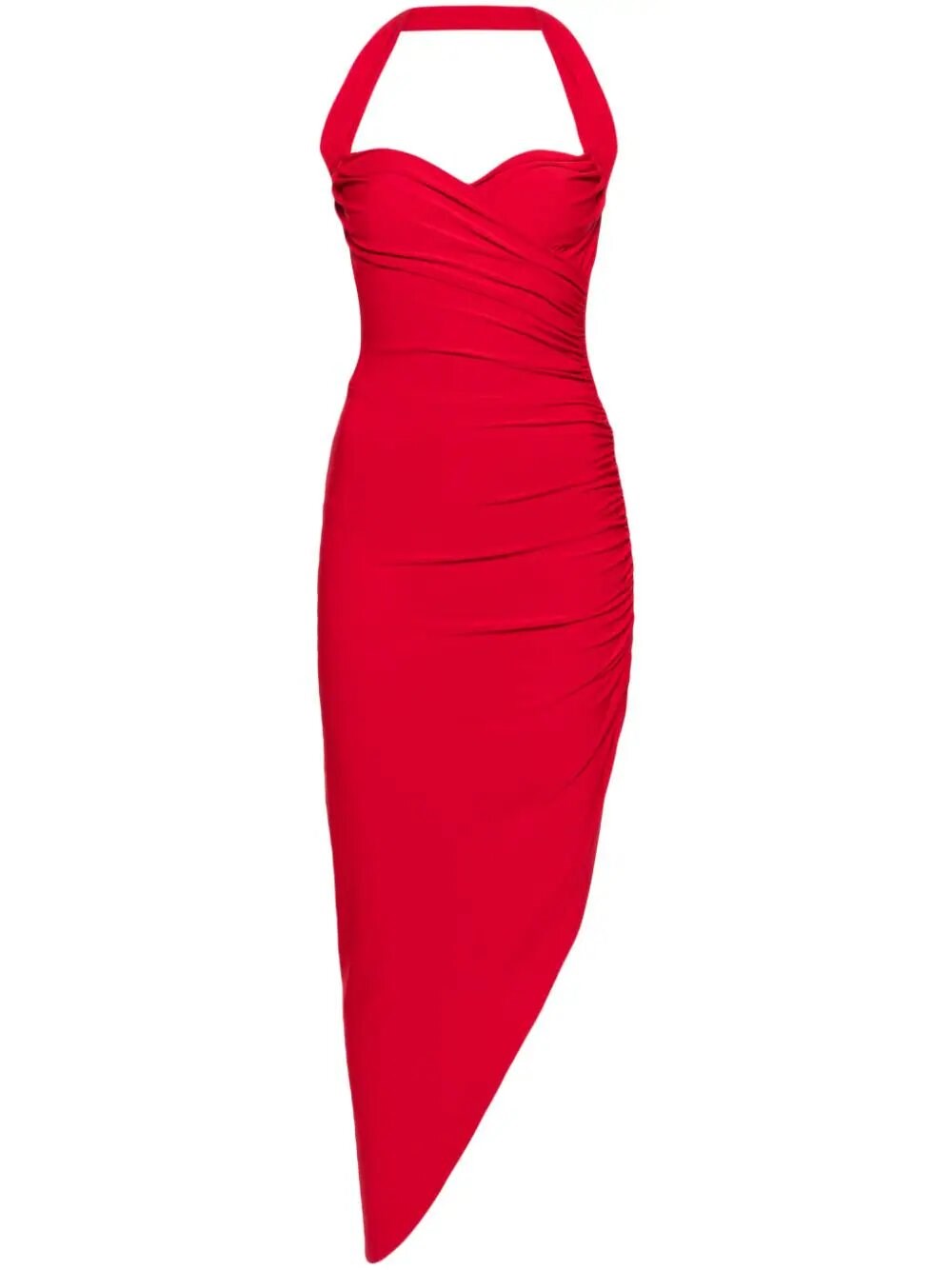 Shop Norma Kamali Cayla Side Drape Gown In Red