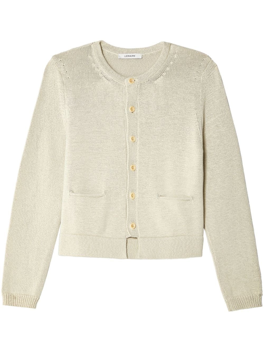 Lemaire Cropped Cardigan In Gray