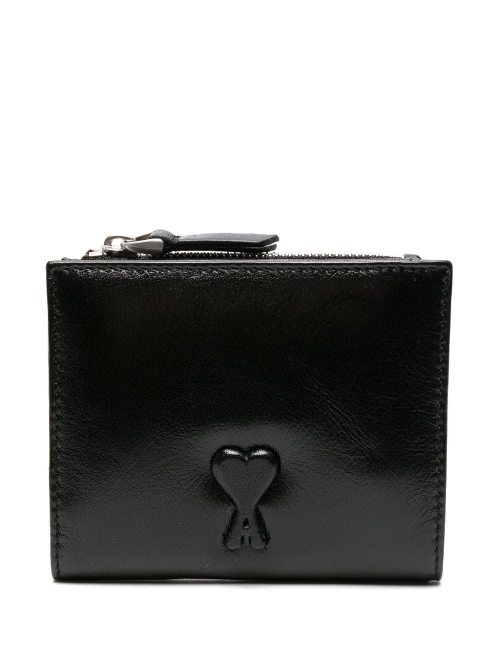 Shop Ami Alexandre Mattiussi Leather Wallet In Black  