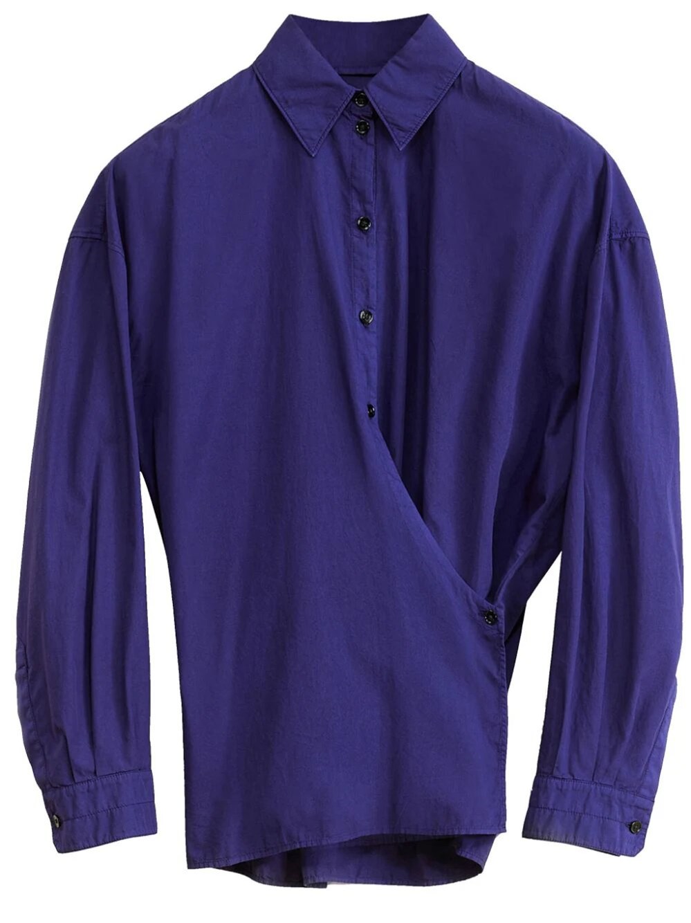 Shop Lemaire Straight Collar Twisted Shirt In Purple