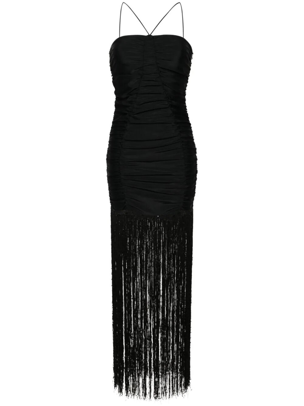 Rotate Birger Christensen Fringe Dress In Black  