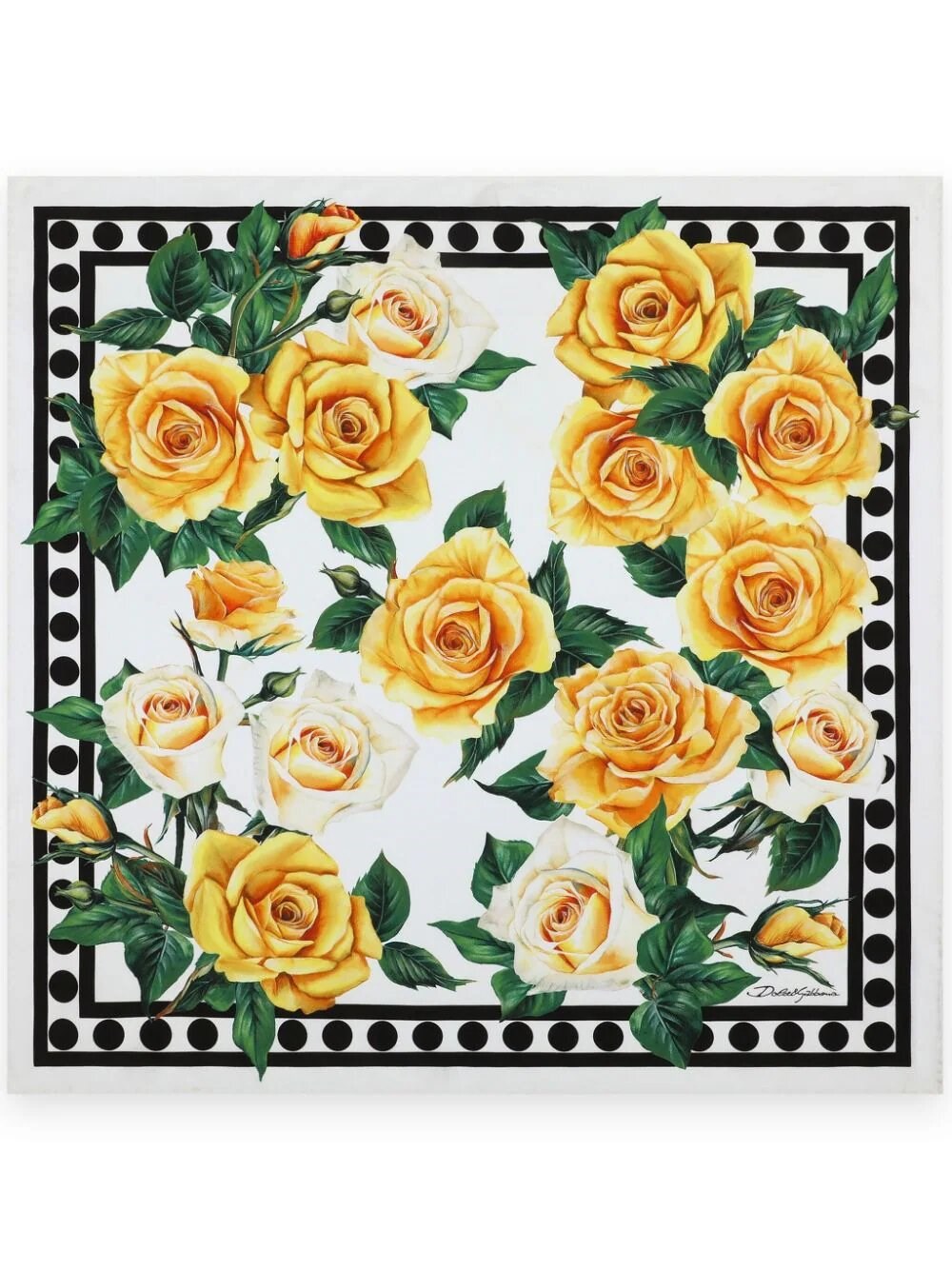 Shop Dolce & Gabbana Floral Print Foulard In Yellow