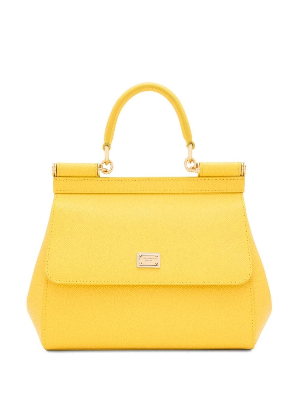Dolce & Gabbana Sicily Small Bag Stampa Dauphine In Yellow
