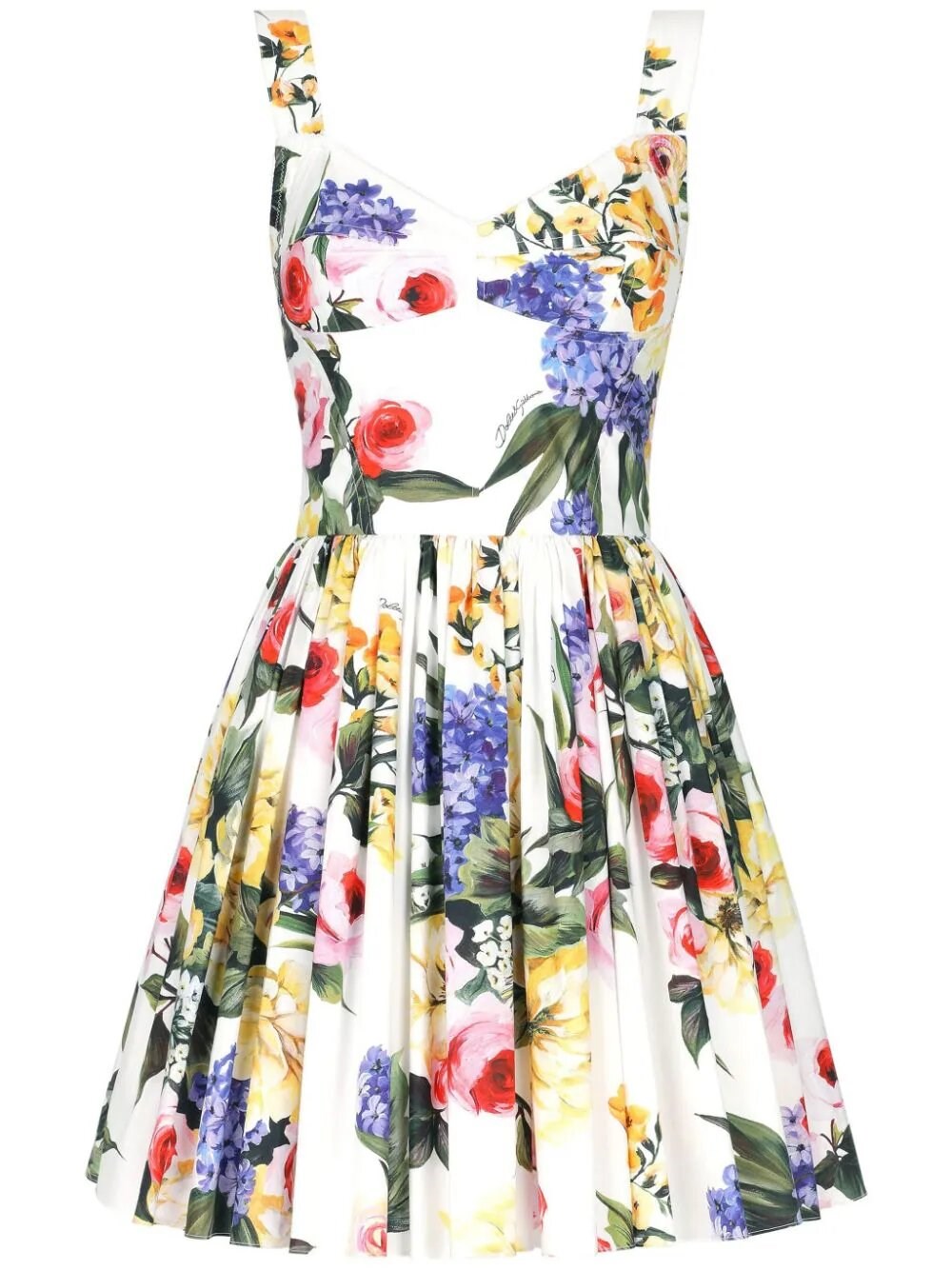 Shop Dolce & Gabbana Floral Print Mini Dress In White