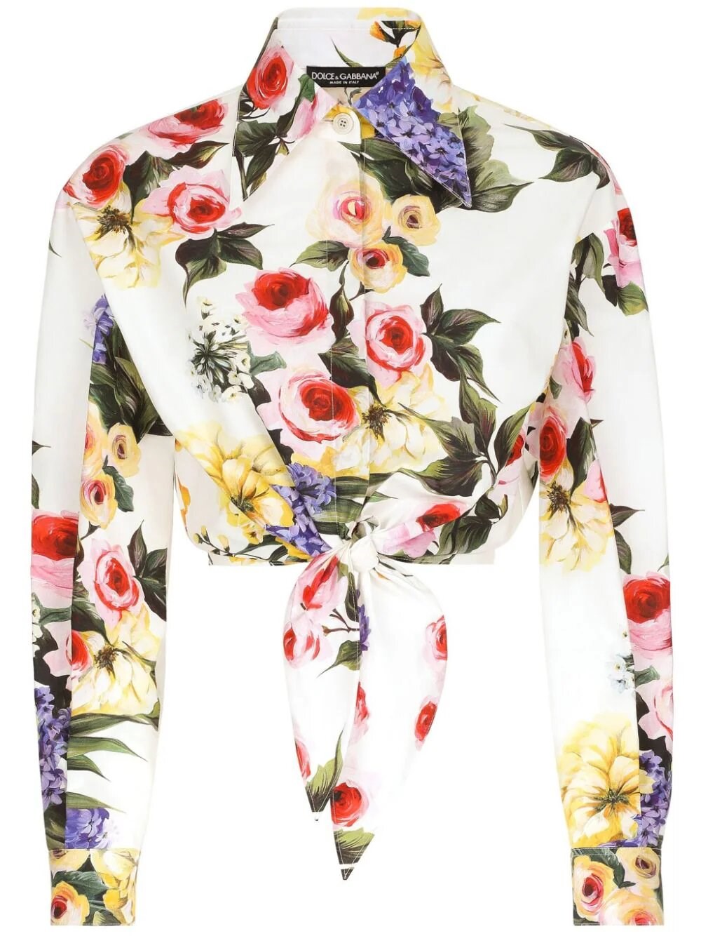 Shop Dolce & Gabbana Floral Print Shirt In White