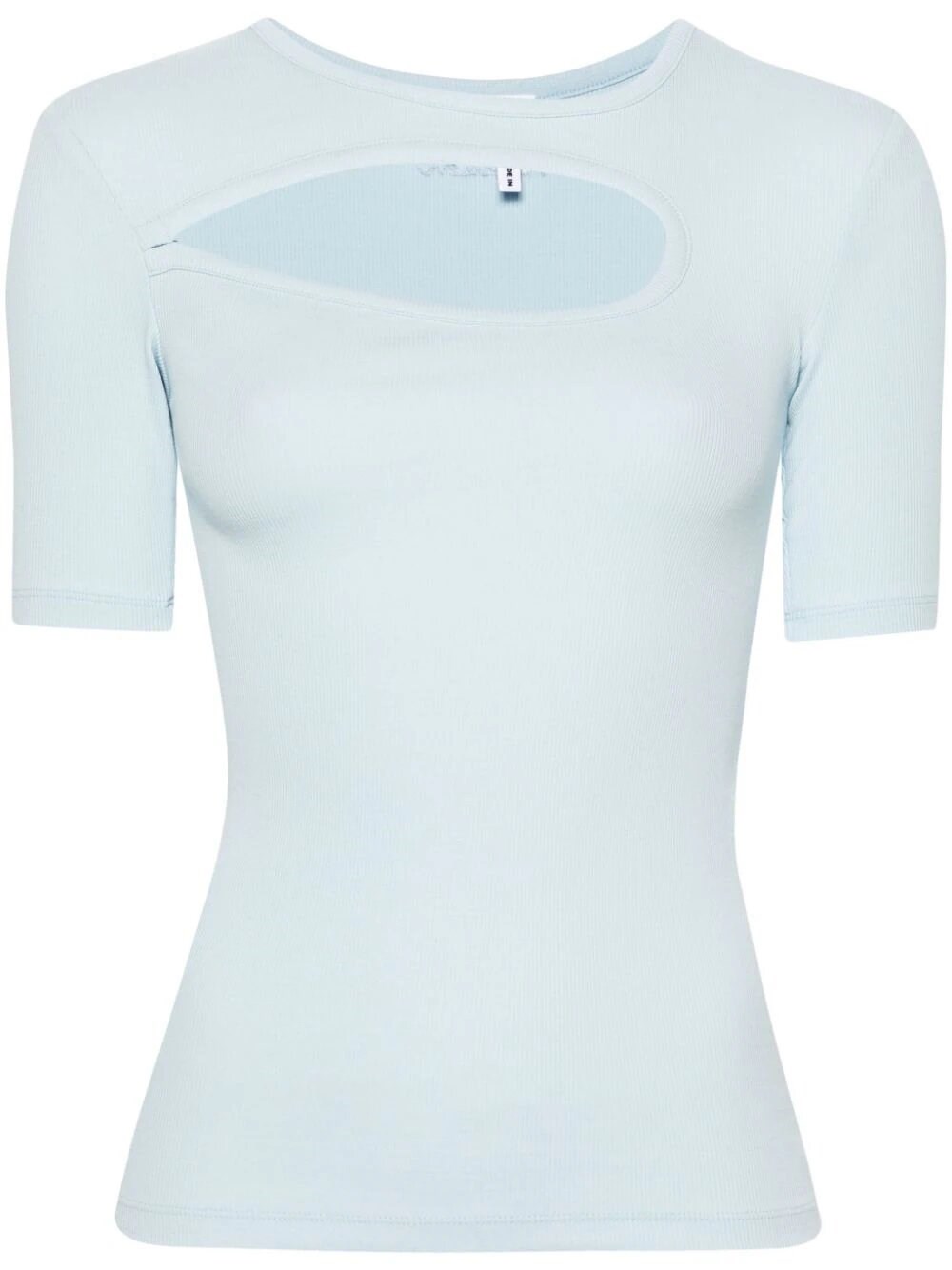 Remain Rib Cut Out T-shirt In Light Blue