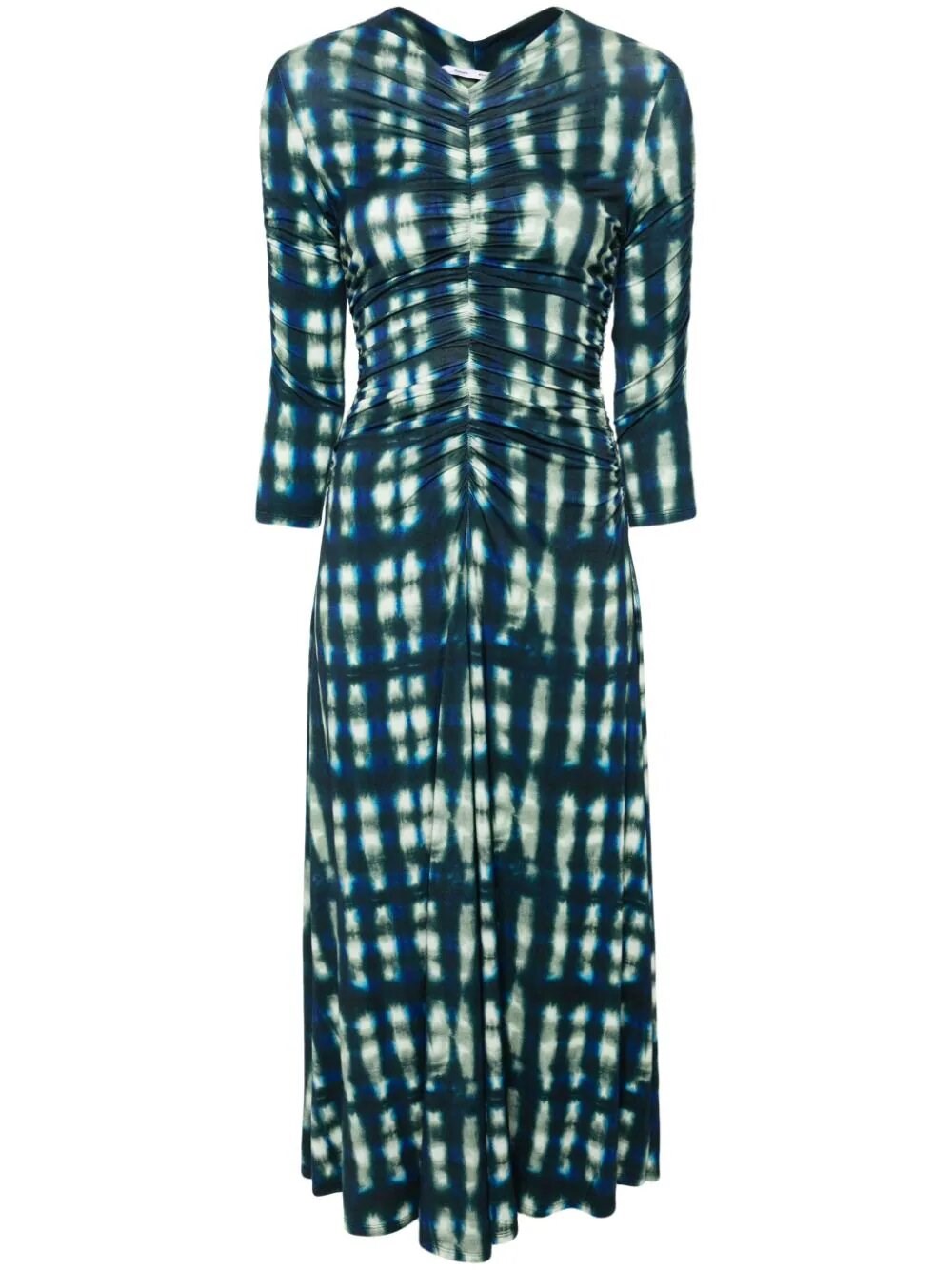 Proenza Schouler White Label Natalee Dress In Tie Dye Jersey In Blue