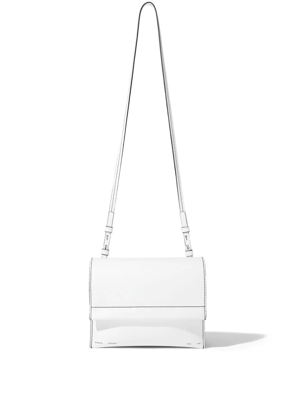 Proenza Schouler White Label Accordion Flap Leather Crossbody Bag In White