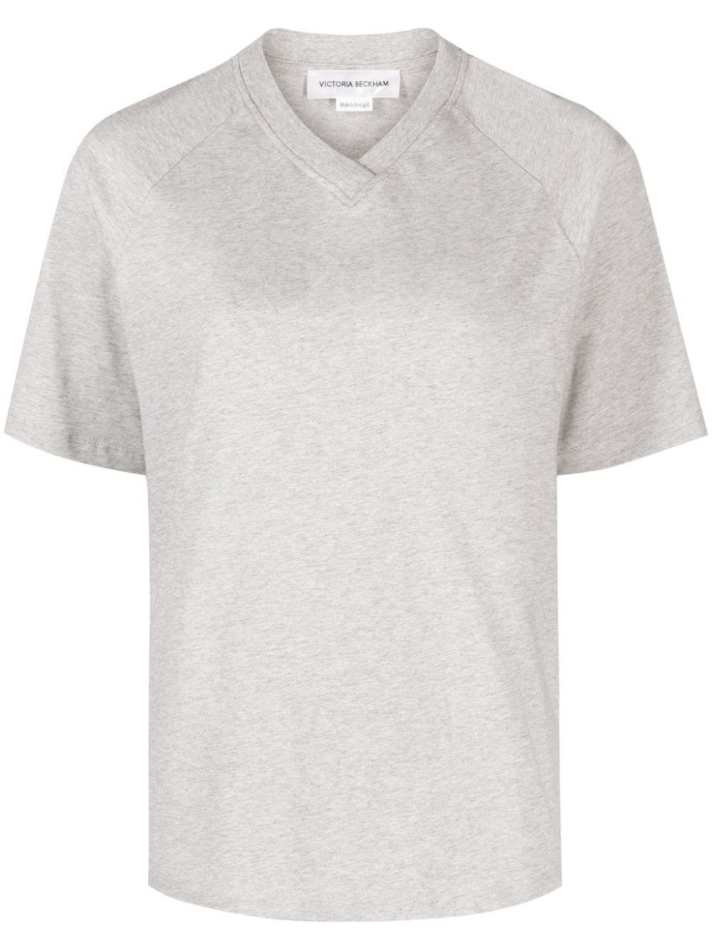 Victoria Beckham Logo-print Cotton T-shirt In Gray