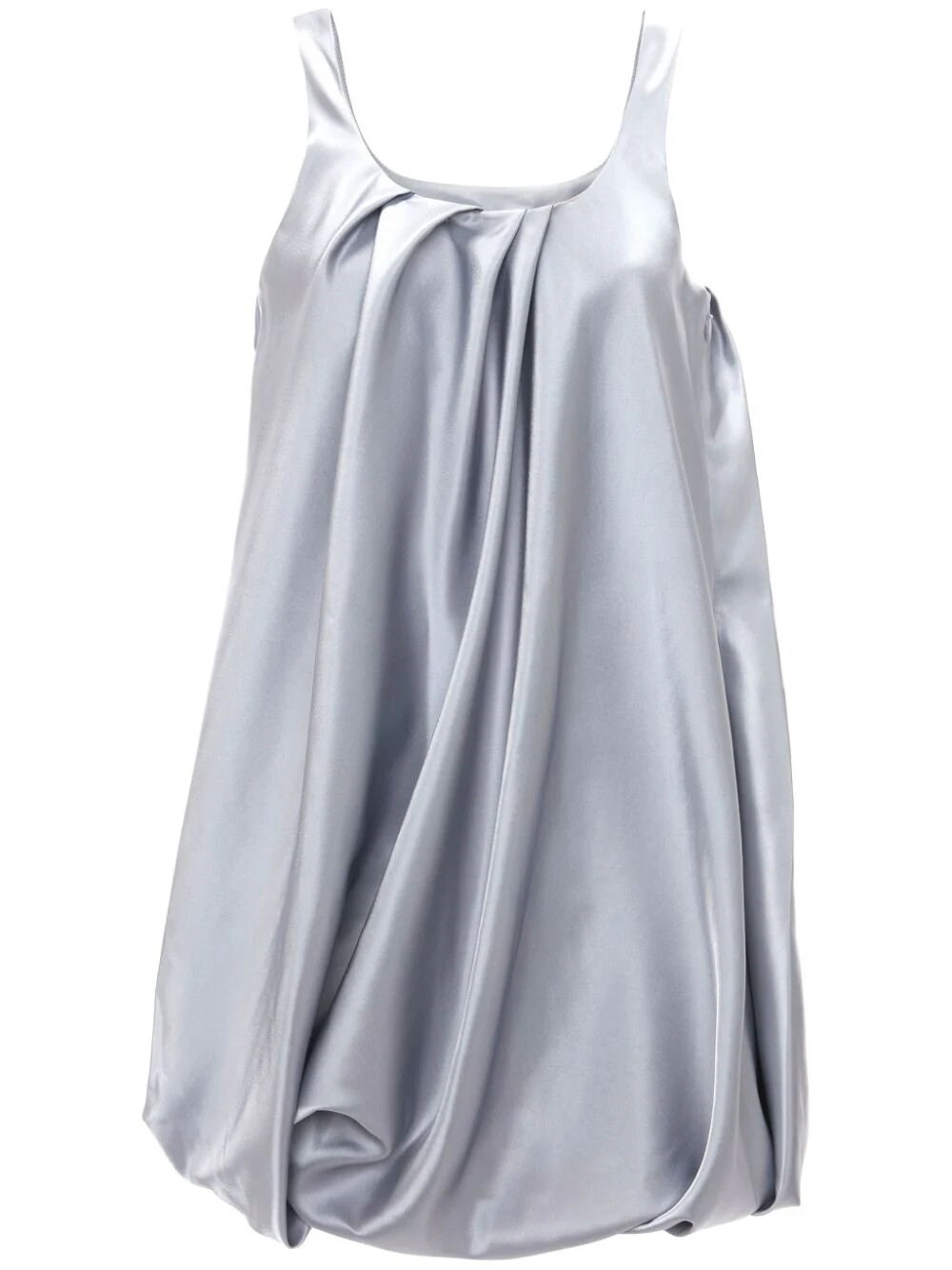 Jw Anderson Twisted Metallic-finish Minidress In Gray