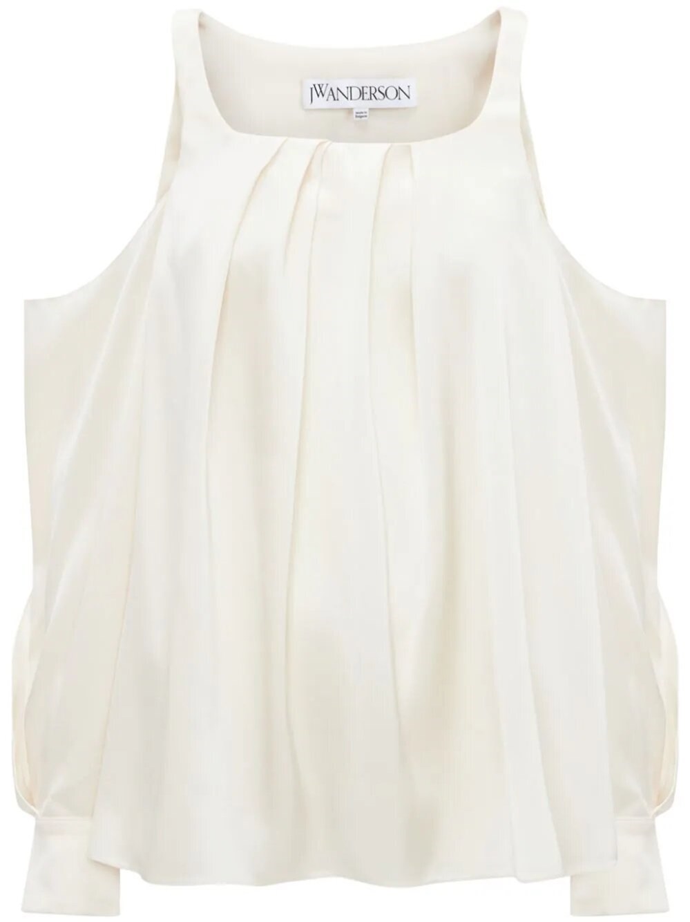 Shop Jw Anderson Twisted Cold Shoulder Top In White