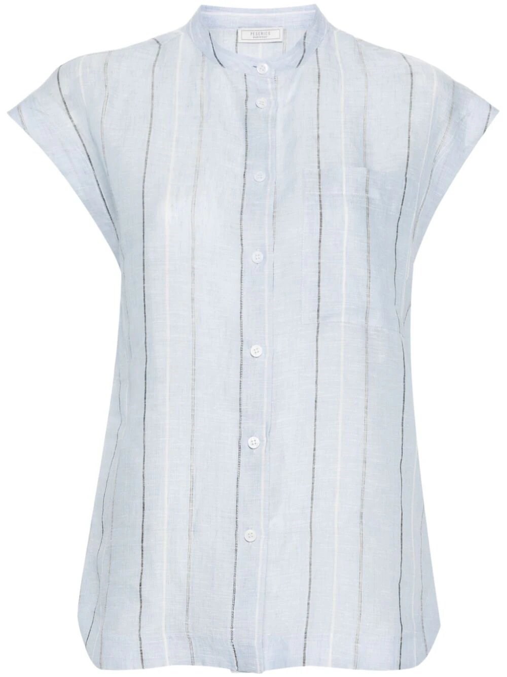 Shop Peserico Striped Shirt In Light Blue
