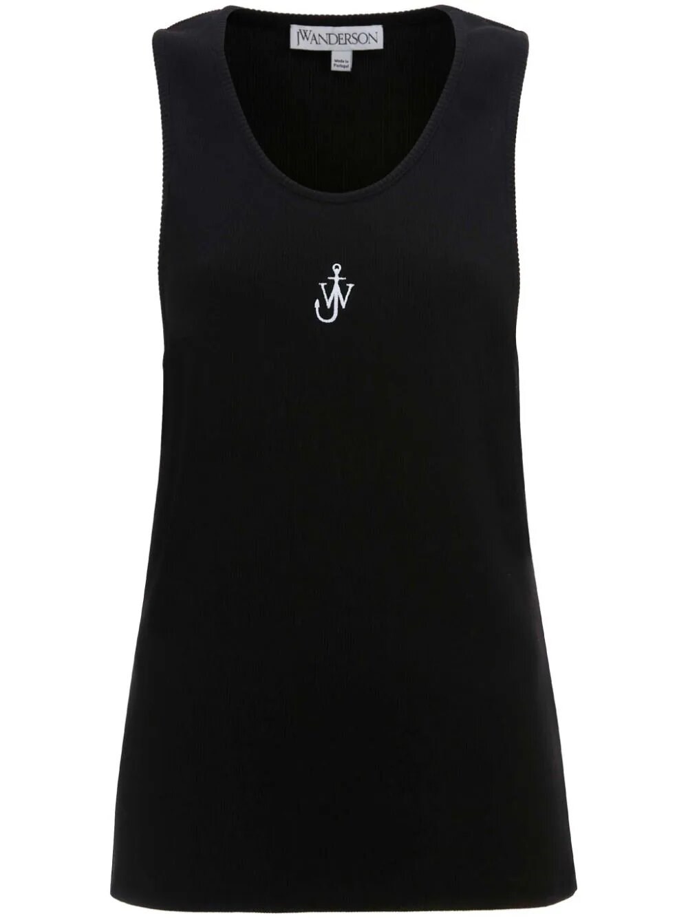 Shop Jw Anderson Tank Top With Anchor Logo Embroidery In Black  
