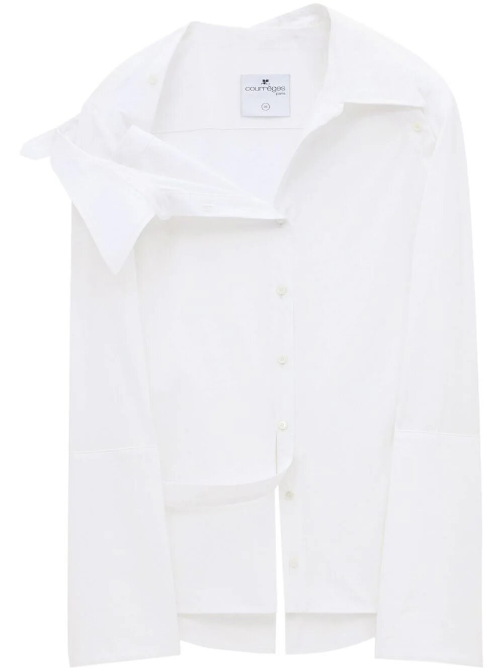 Shop Courrèges Asymmetrical Shirt In White