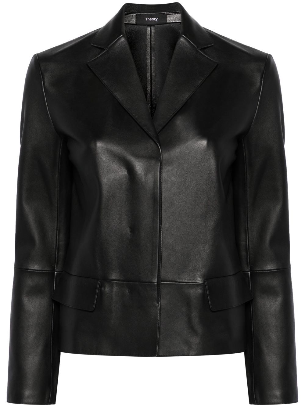Shop Theory Leather Jacket In Black  