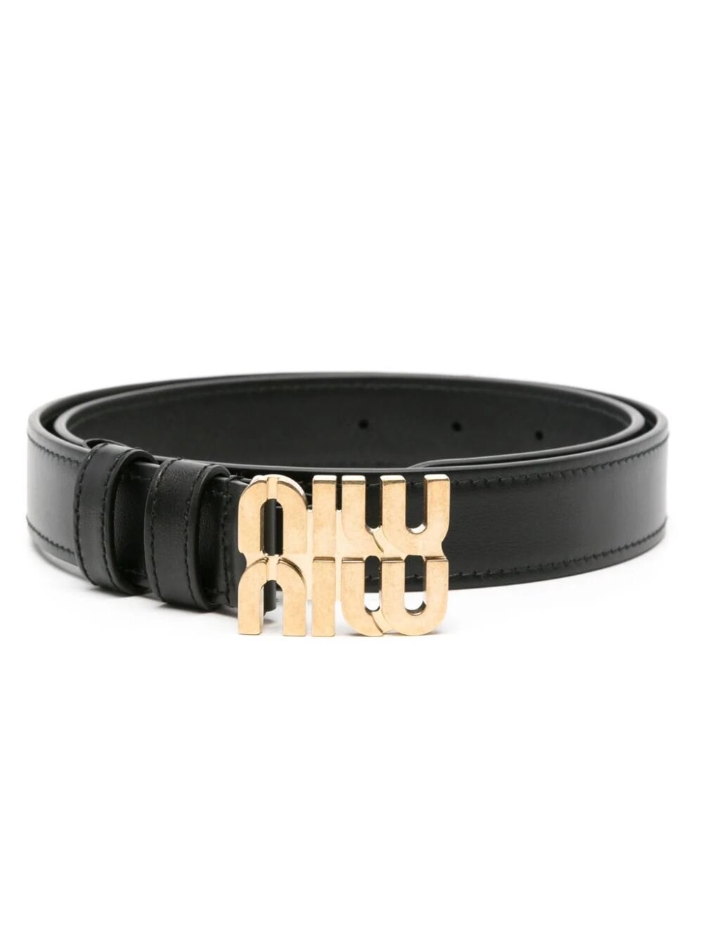 Miu Miu Leather Belt In Black  