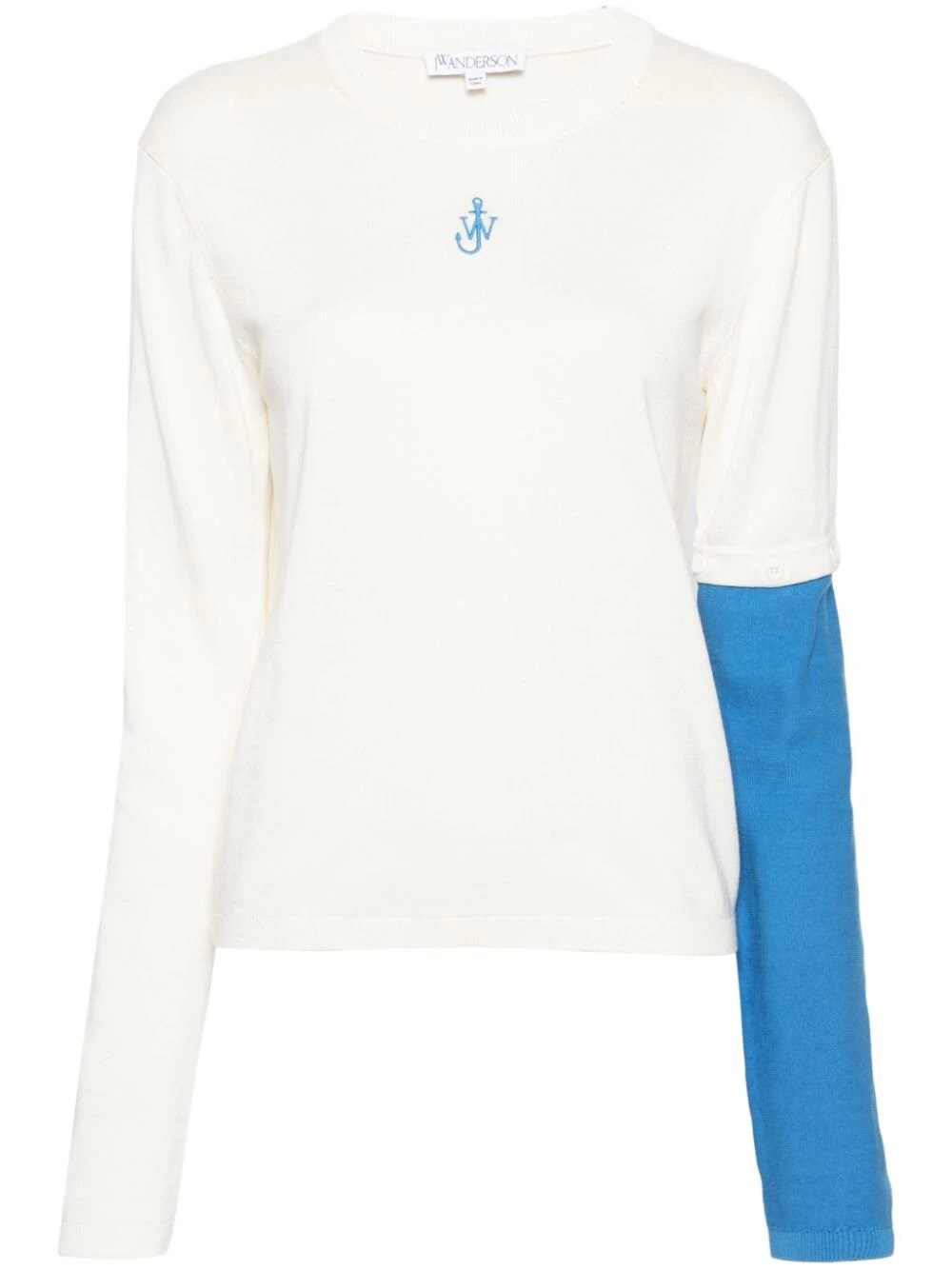Shop Jw Anderson Contrast Sleeve Jumper In White