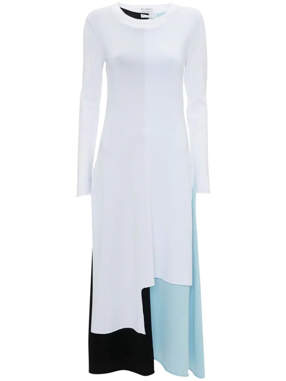 Jw Anderson Colour Block Layered Dress In White