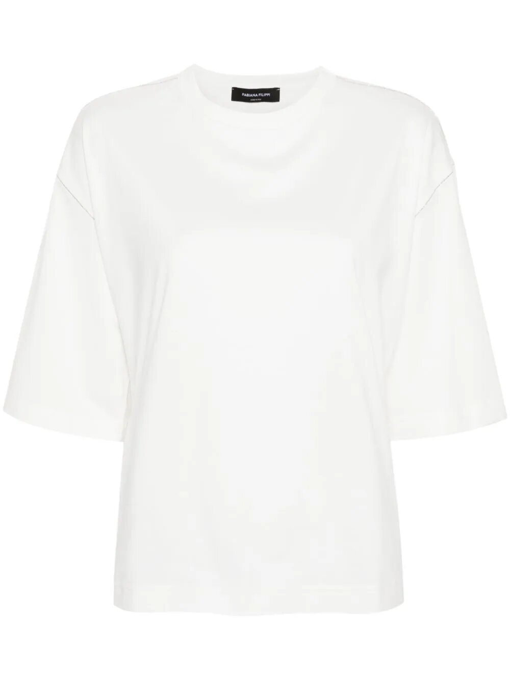 Shop Fabiana Filippi Short Sleeve Tee In White