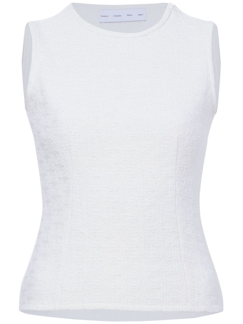 Proenza Schouler White Label Hazel Top In Tweed In Beige