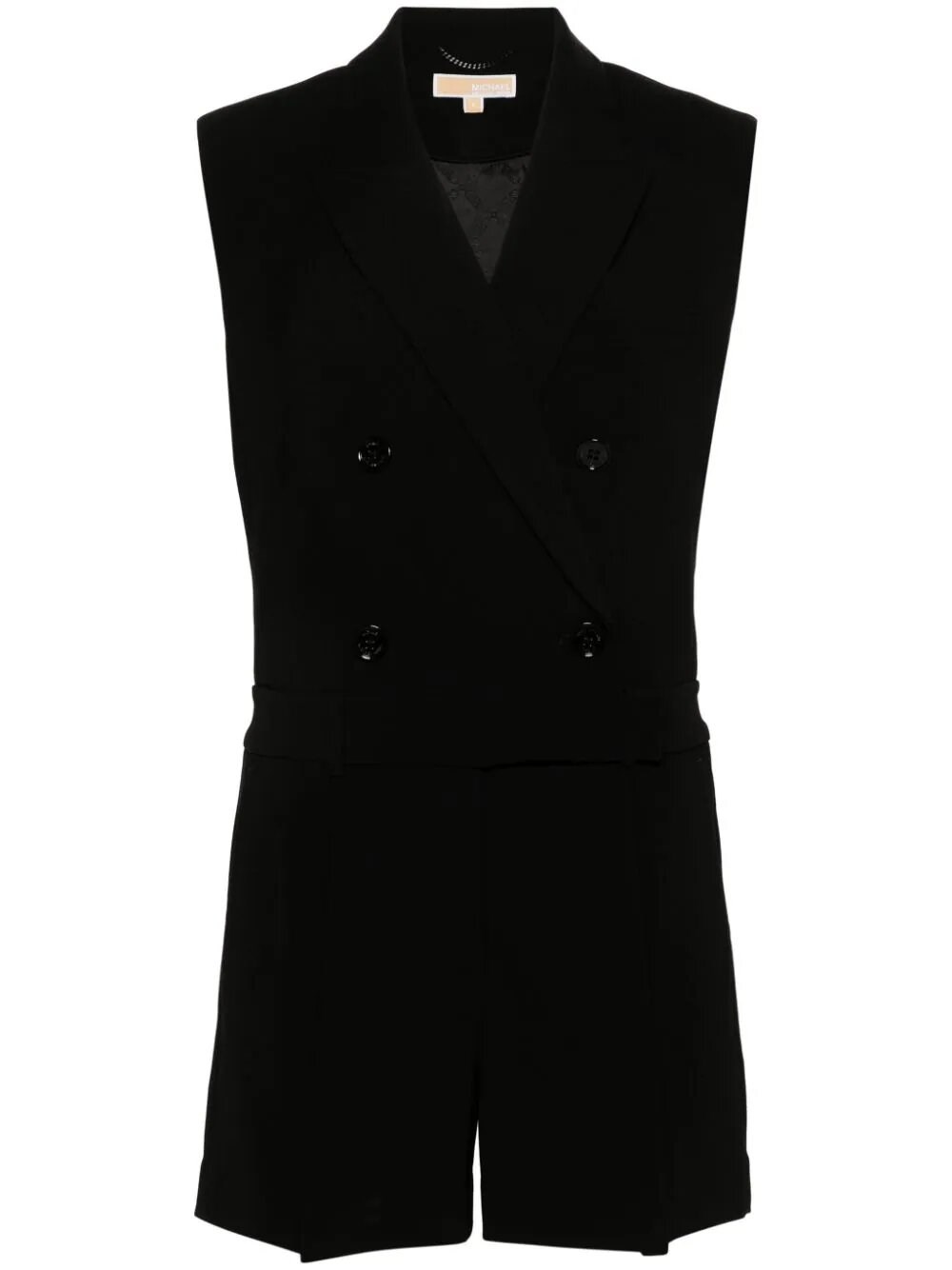Shop Michael Kors Double Breasted Playsuit In Black  