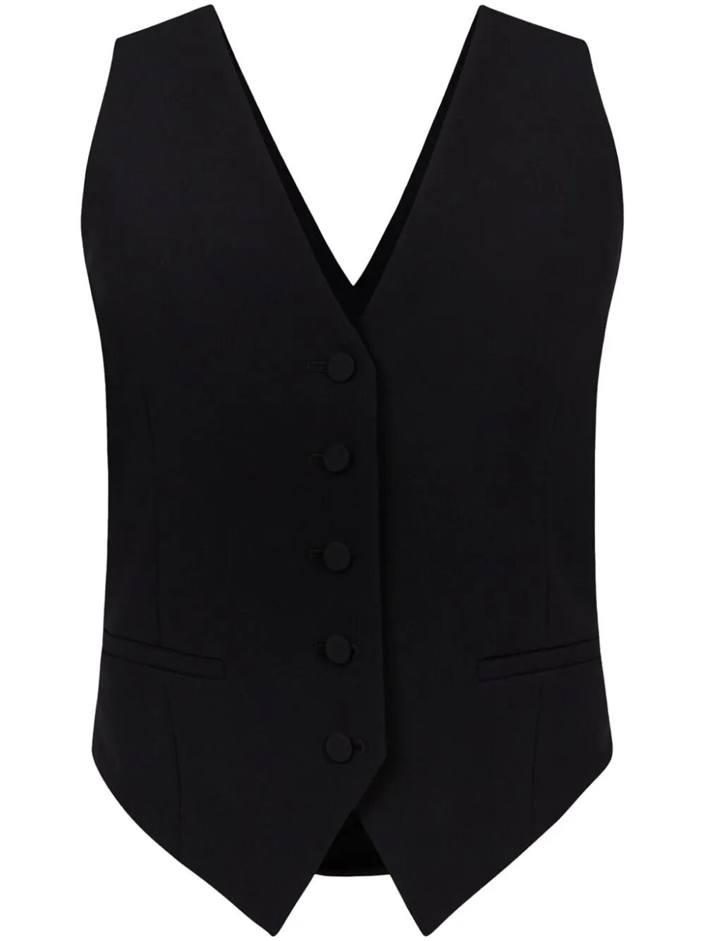 Nina Ricci Draped Open-back Waistcoat In Black