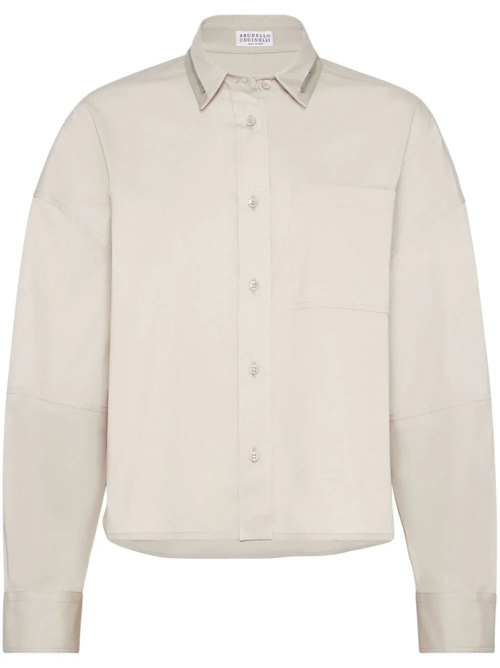 Brunello Cucinelli Stretch-cotton Shirt In Beige