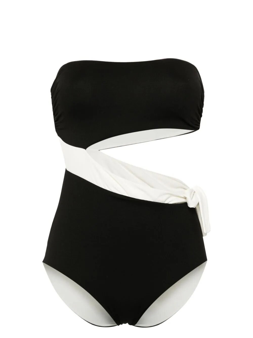 Fisico Two-tone Swimsuit In Black  