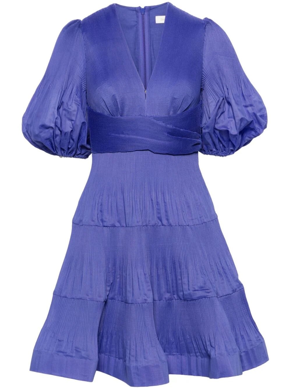 Shop Zimmermann Pleated Mini Dress In Purple