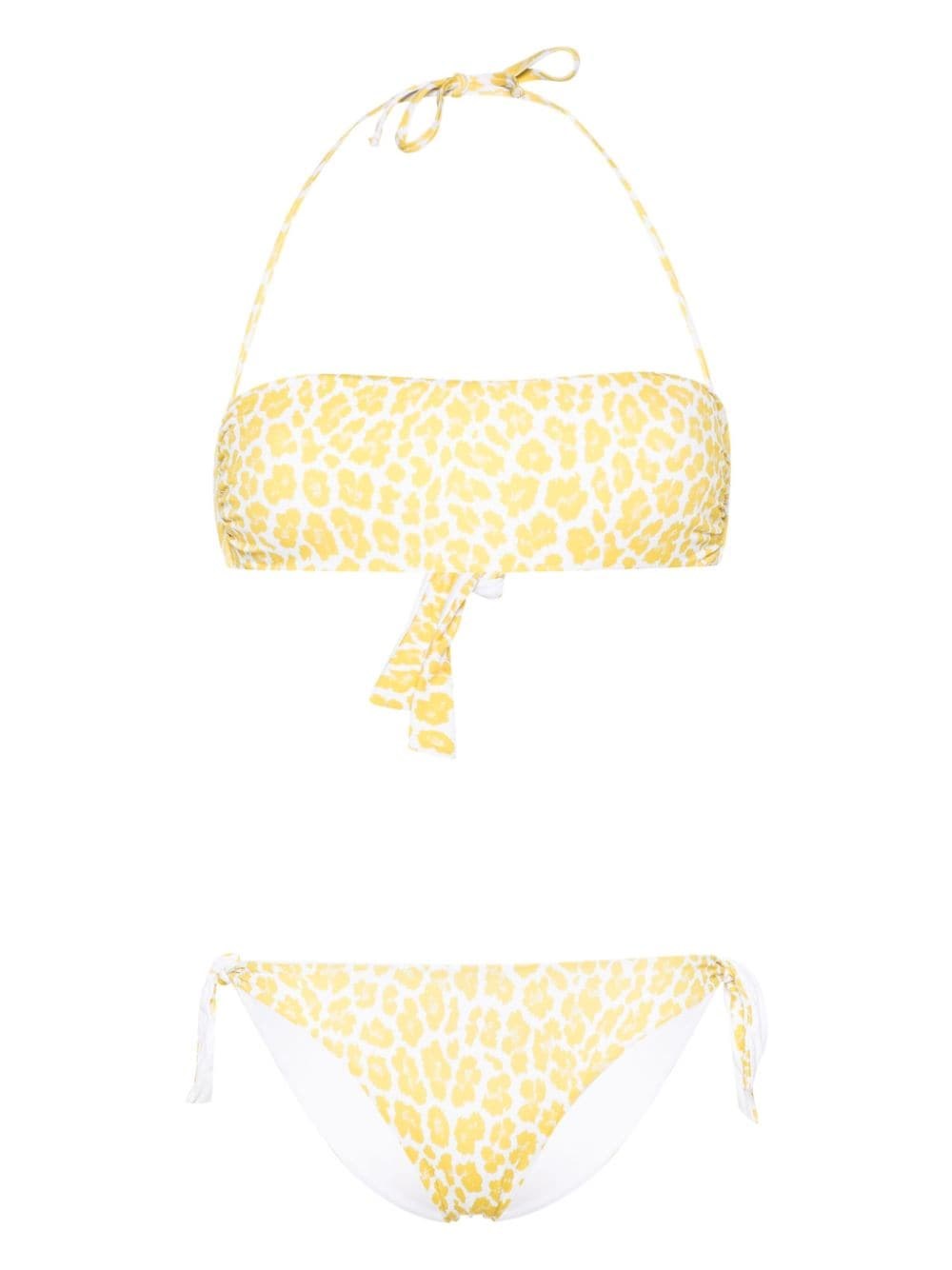 Shop Fisico Animalier Print Bikini Set In Yellow