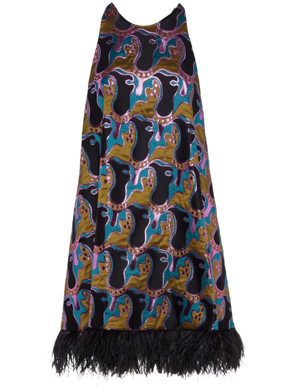 La Doublej La Fenice Mini Dress In Black