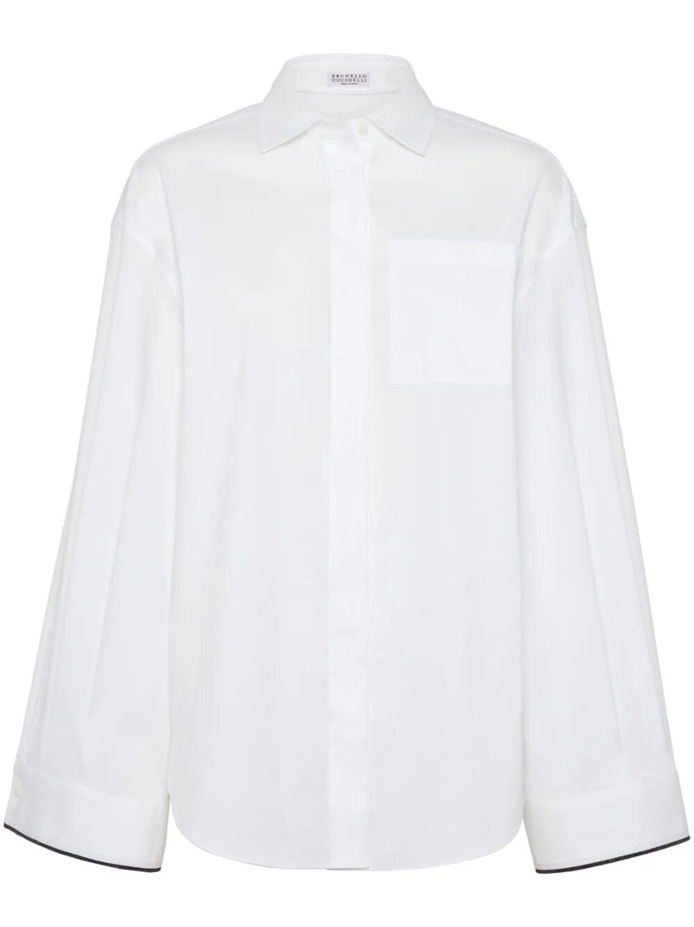 Brunello Cucinelli Long Sleeve Shirt In White
