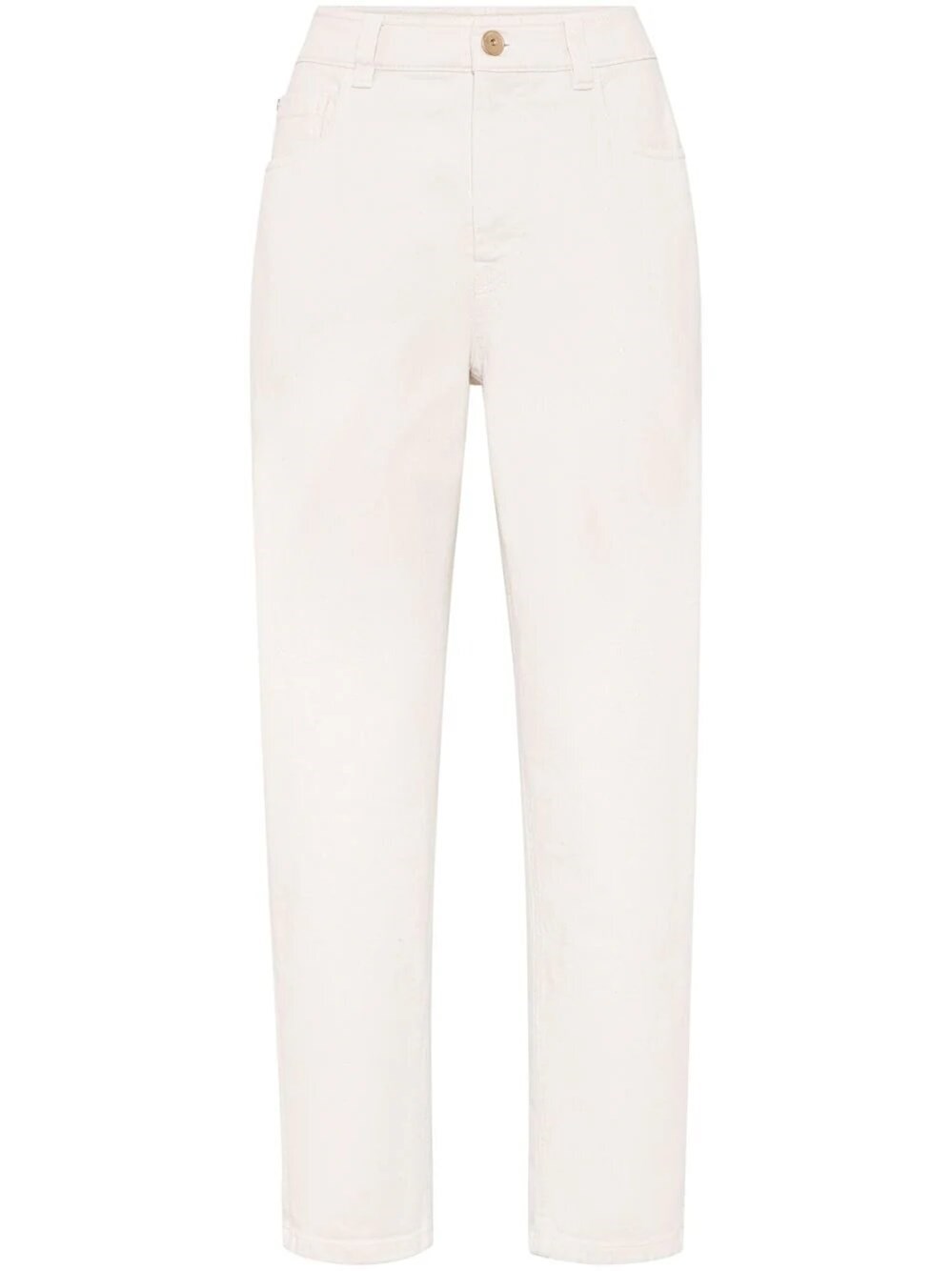 Brunello Cucinelli Denim Trousers In White
